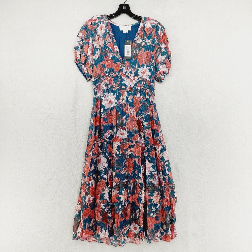 NEW Sachin & Babi Veronica Viscose Floral Midi Dress Z59 - Picture 2 of 9